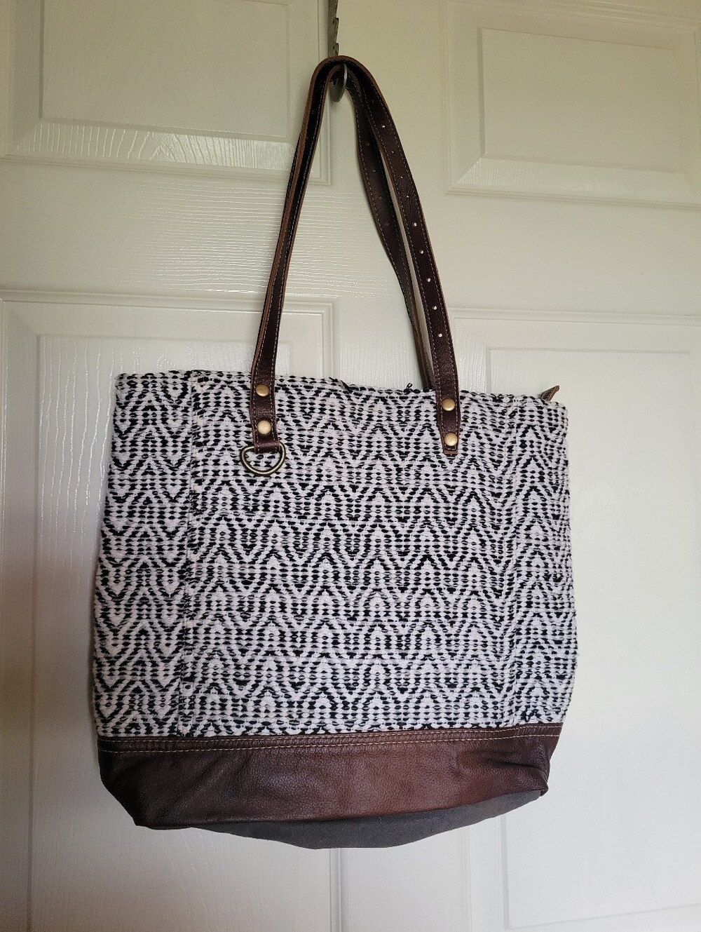Myra Bag Canvas‎ and Leather Adjustable Shoulder Bag Tote Purse Cotton